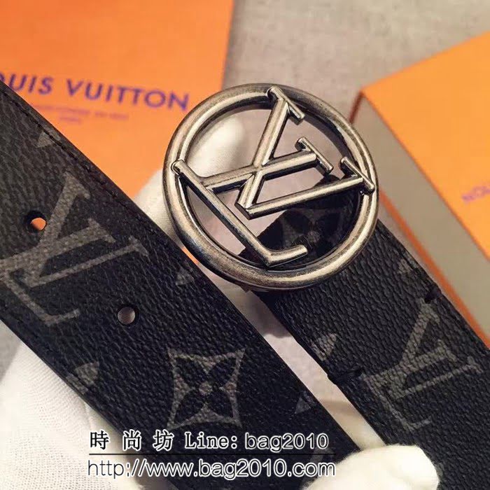 路易威登LV Louis Vuitton精選Monogram帆布 圓形LV logo的 男士皮帶 LHG1212